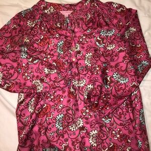 Lily Pulitzer Pink Pattern Silk blouse